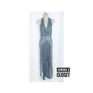 Maje M Renalle Animal Print Maxi Dress Asymmetrical AW20 Judith Milgrom NWT $455